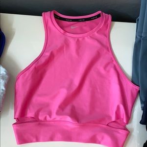Nike hot pink shiny athletic top